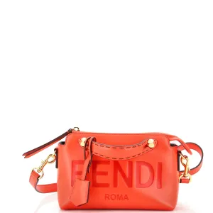 FENDI Logo By The Way Satchel Embossed Leather Mini