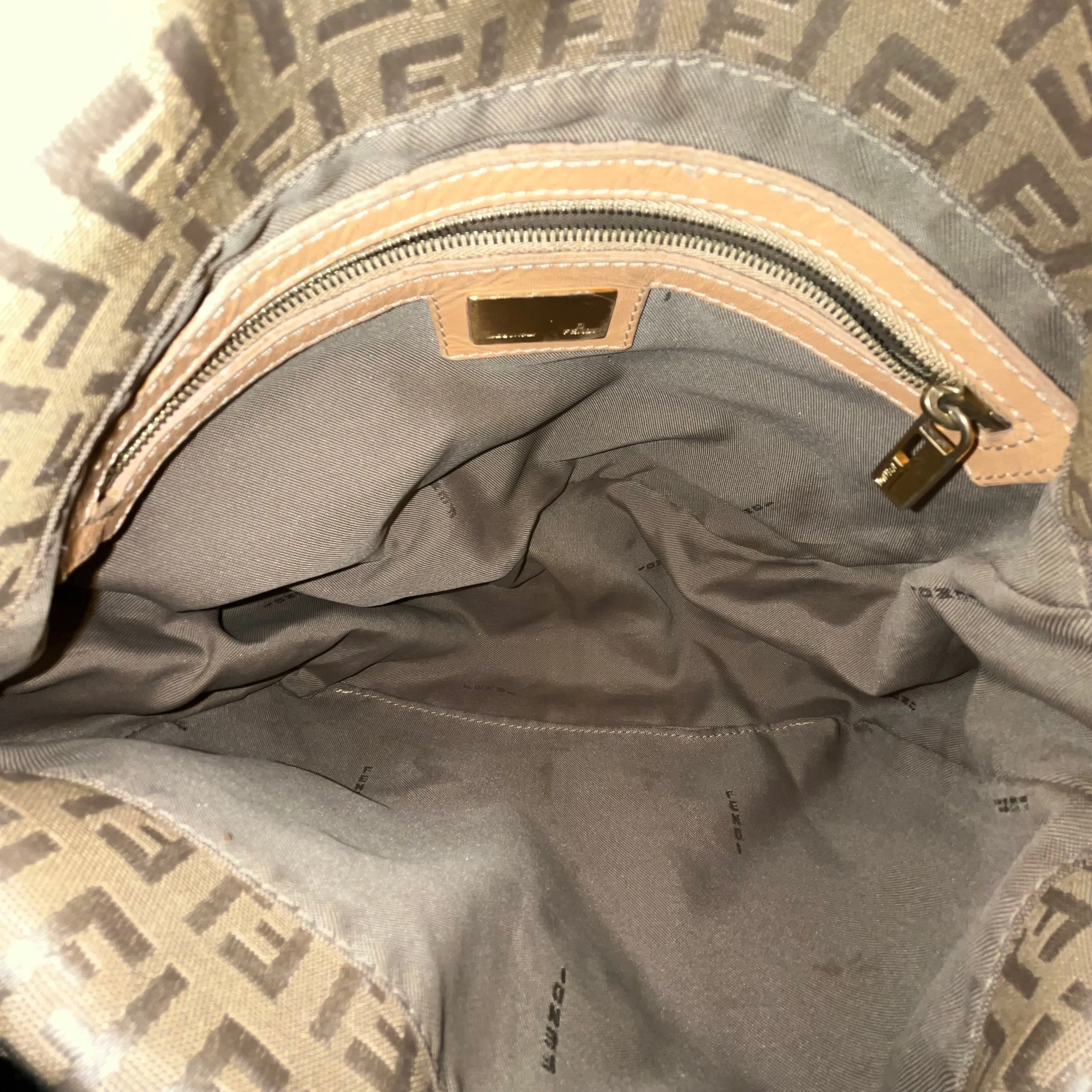 FENDI Mamma Zucchino Brown Canvas Shoulder Bag