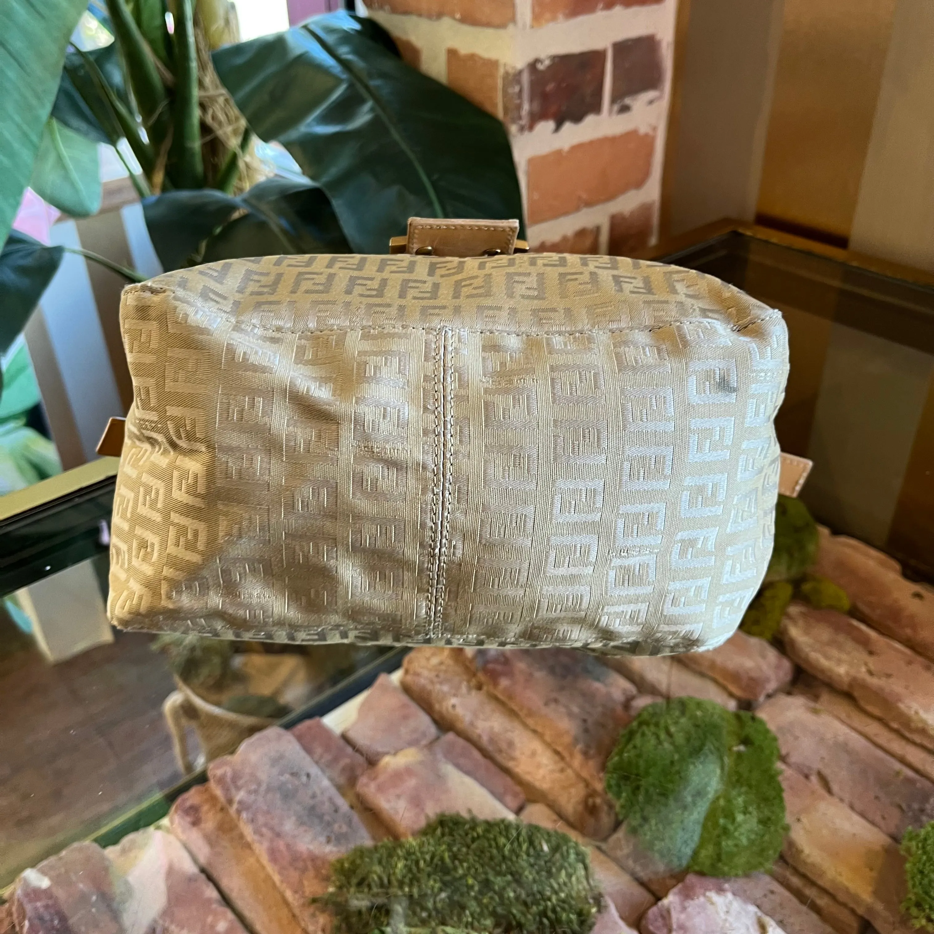 FENDI Mamma Zucchino Brown Canvas Shoulder Bag