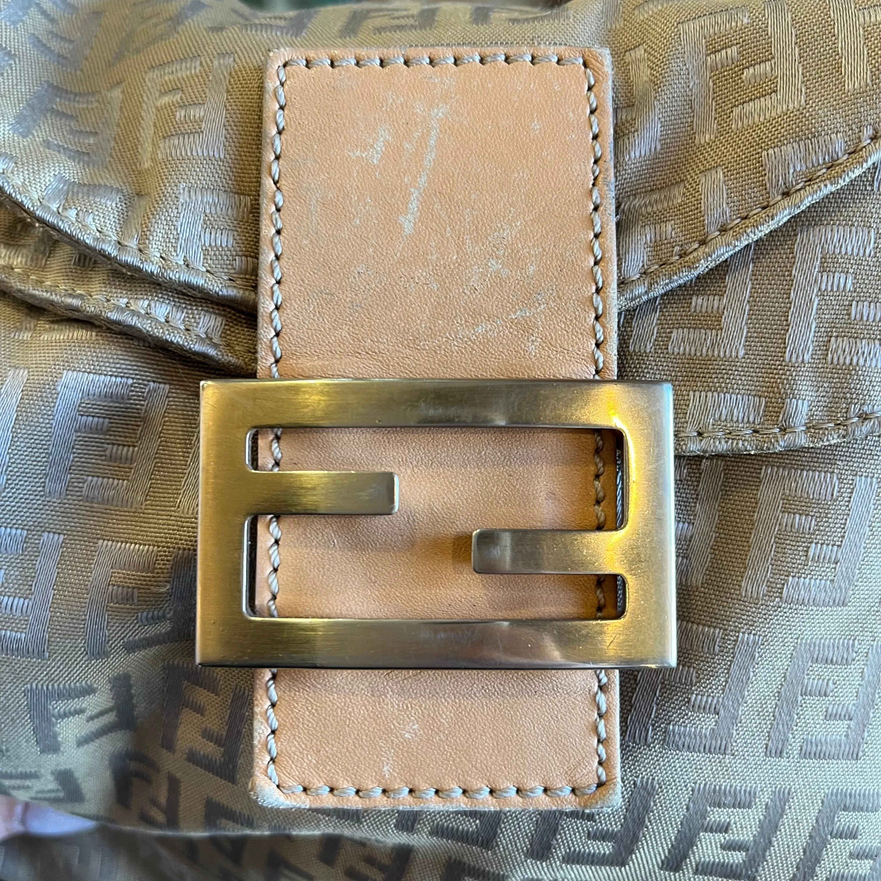 FENDI Mamma Zucchino Brown Canvas Shoulder Bag