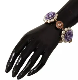 FIORI BLOOMING Floral Baroque Crystals Brass Bracelet