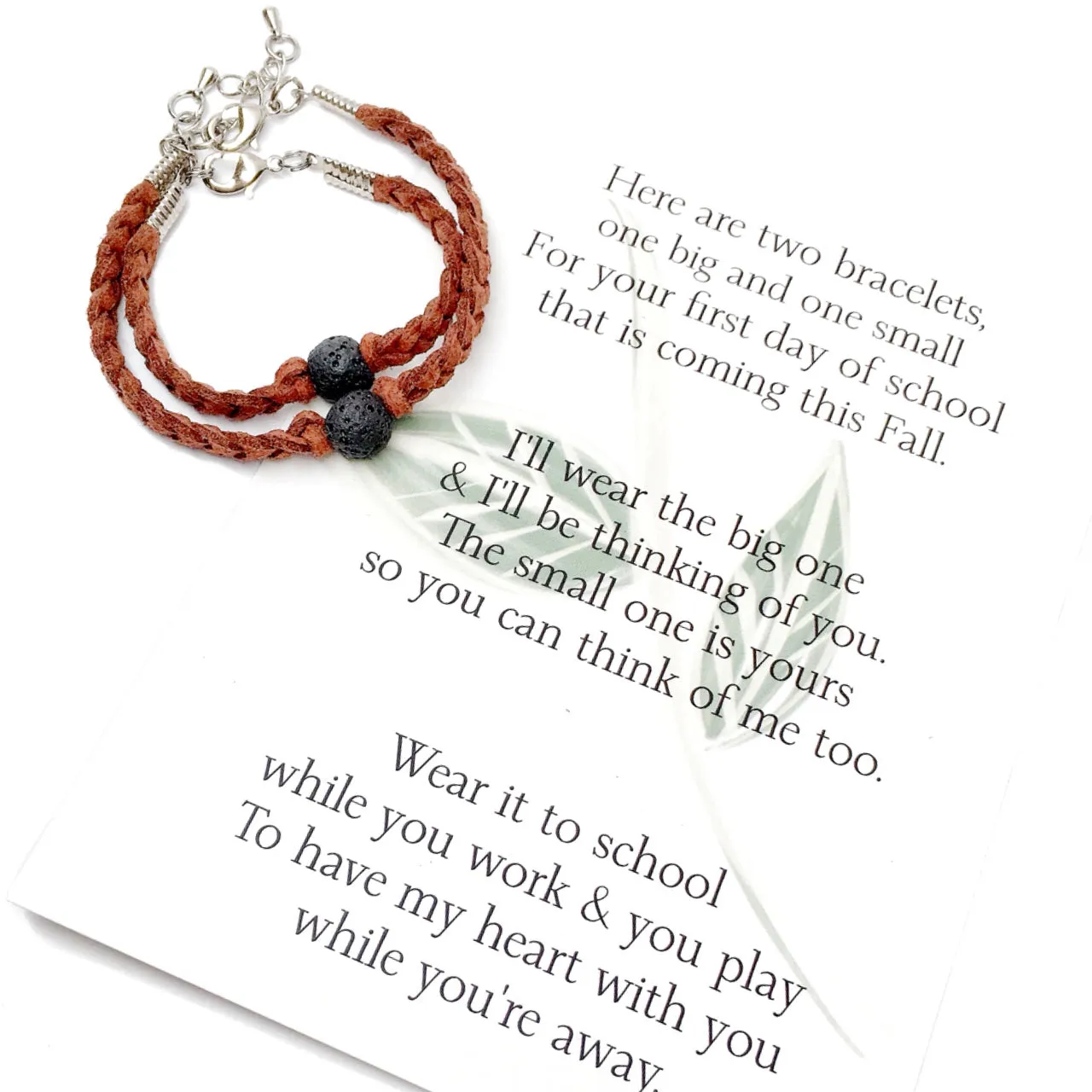 First Day of School Comfort Matching Lava Bead Bracelet