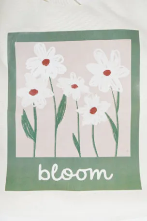 Floral Print Canvas Tote Bag
