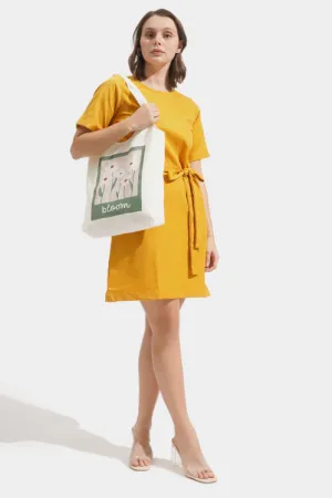 Floral Print Canvas Tote Bag
