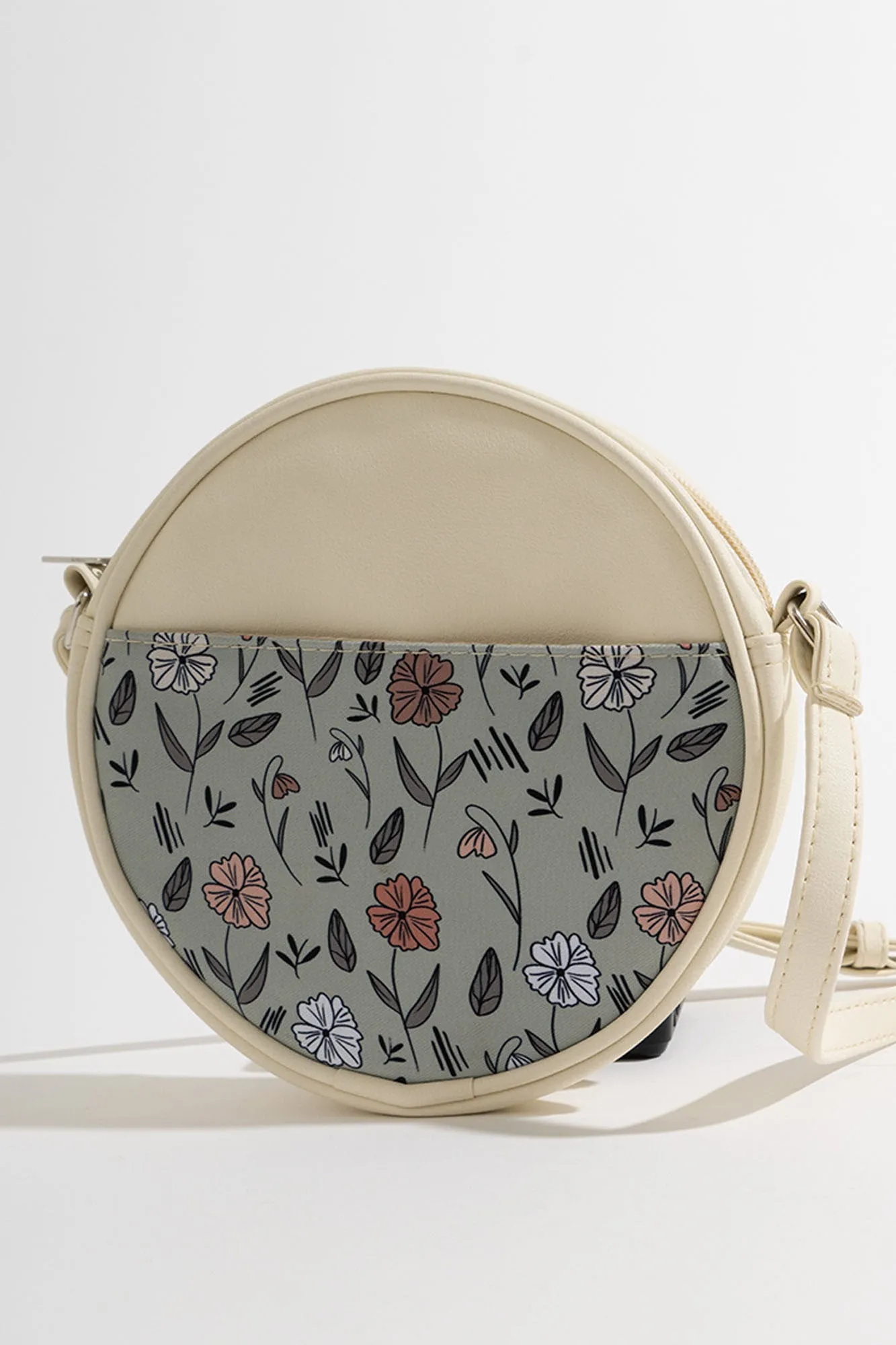 Floral Print Round Sling Bag