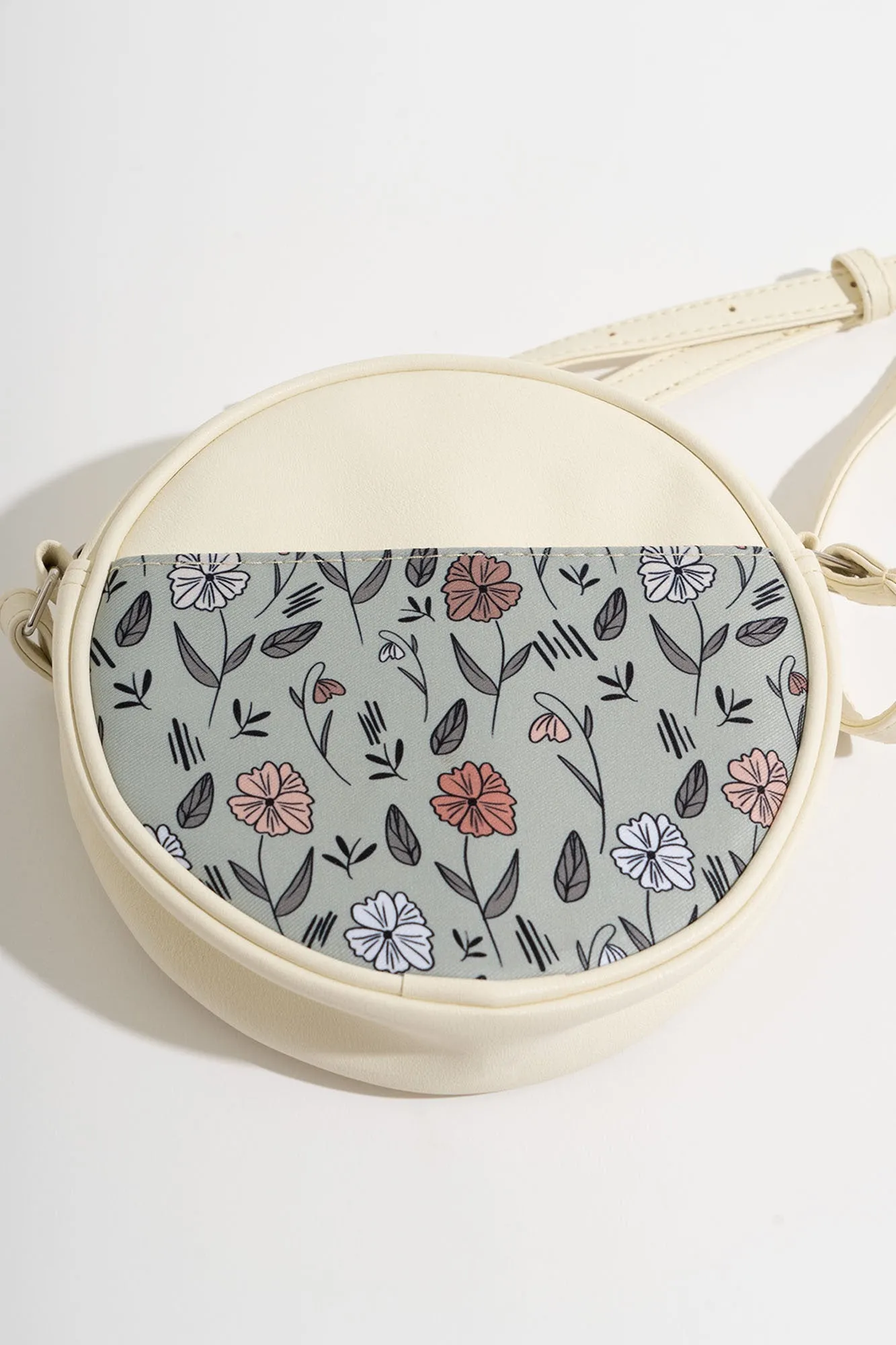 Floral Print Round Sling Bag
