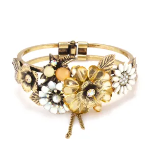 FLOWER HINGED  BRACELETS #245NT2201 (1B16)