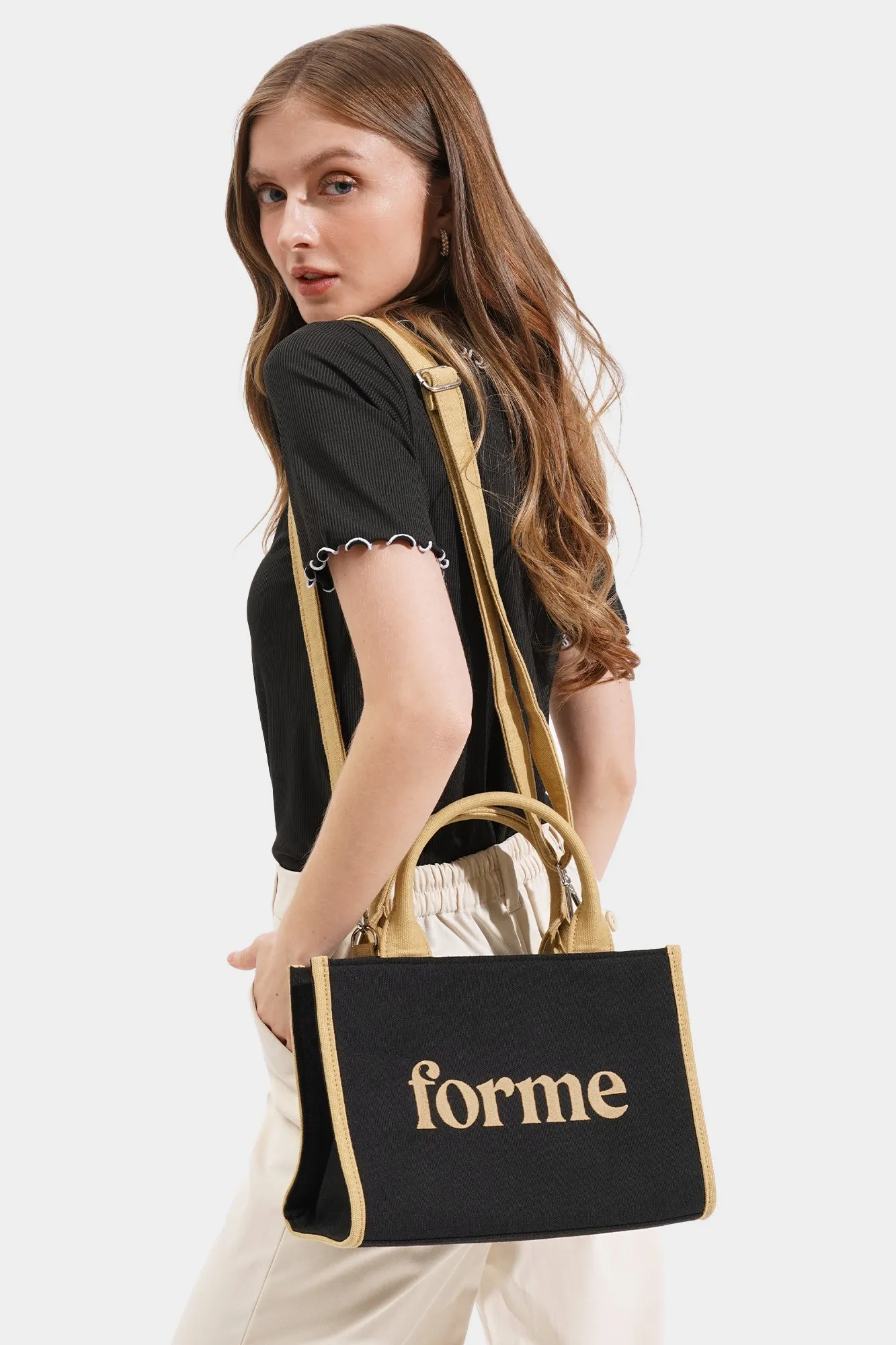 ForMe Logo Canvas Shoulder Bag