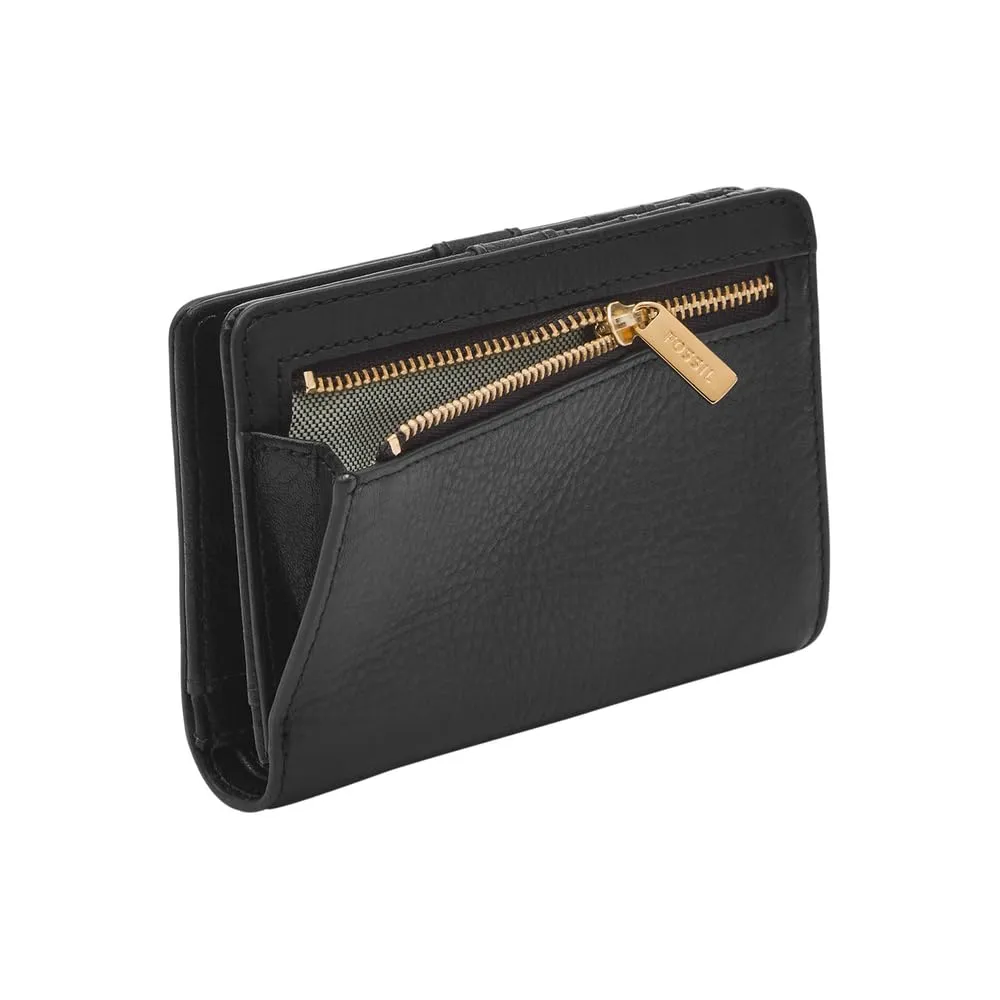 Fossil Women's Liza Leather Wallet Multifunction, Black (Model: SL7986G001)