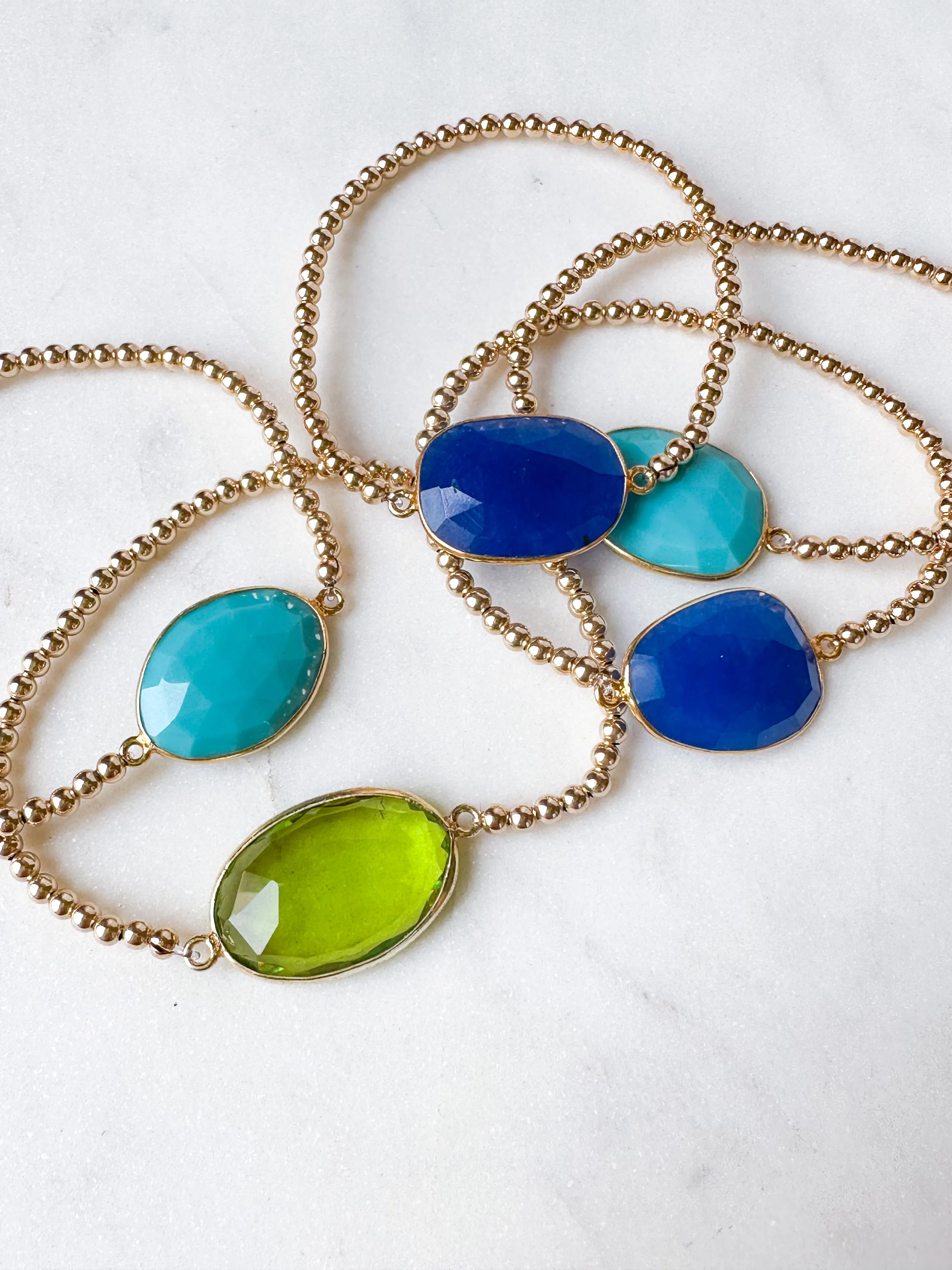 Gem Slab Bracelets