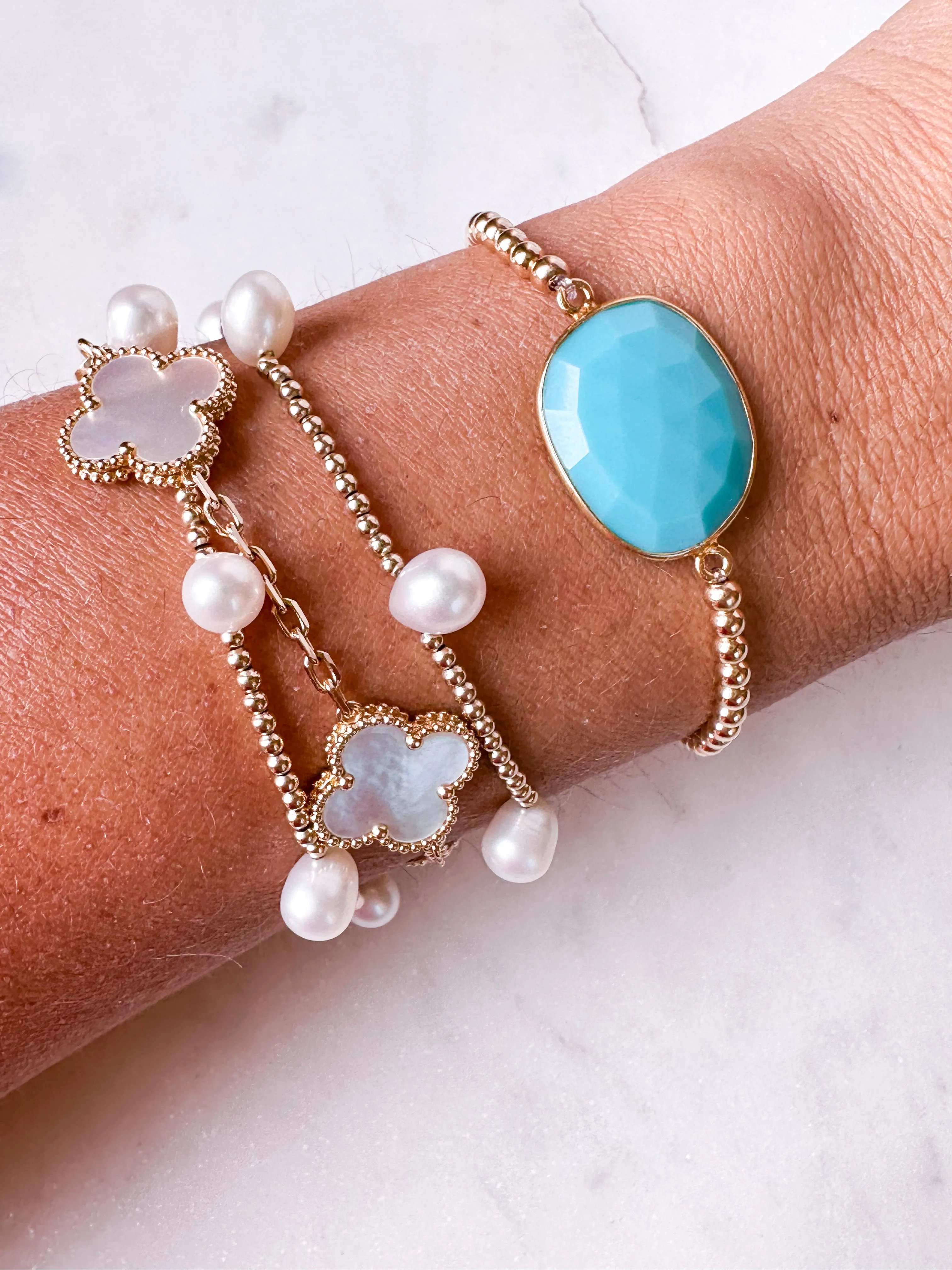 Gem Slab Bracelets