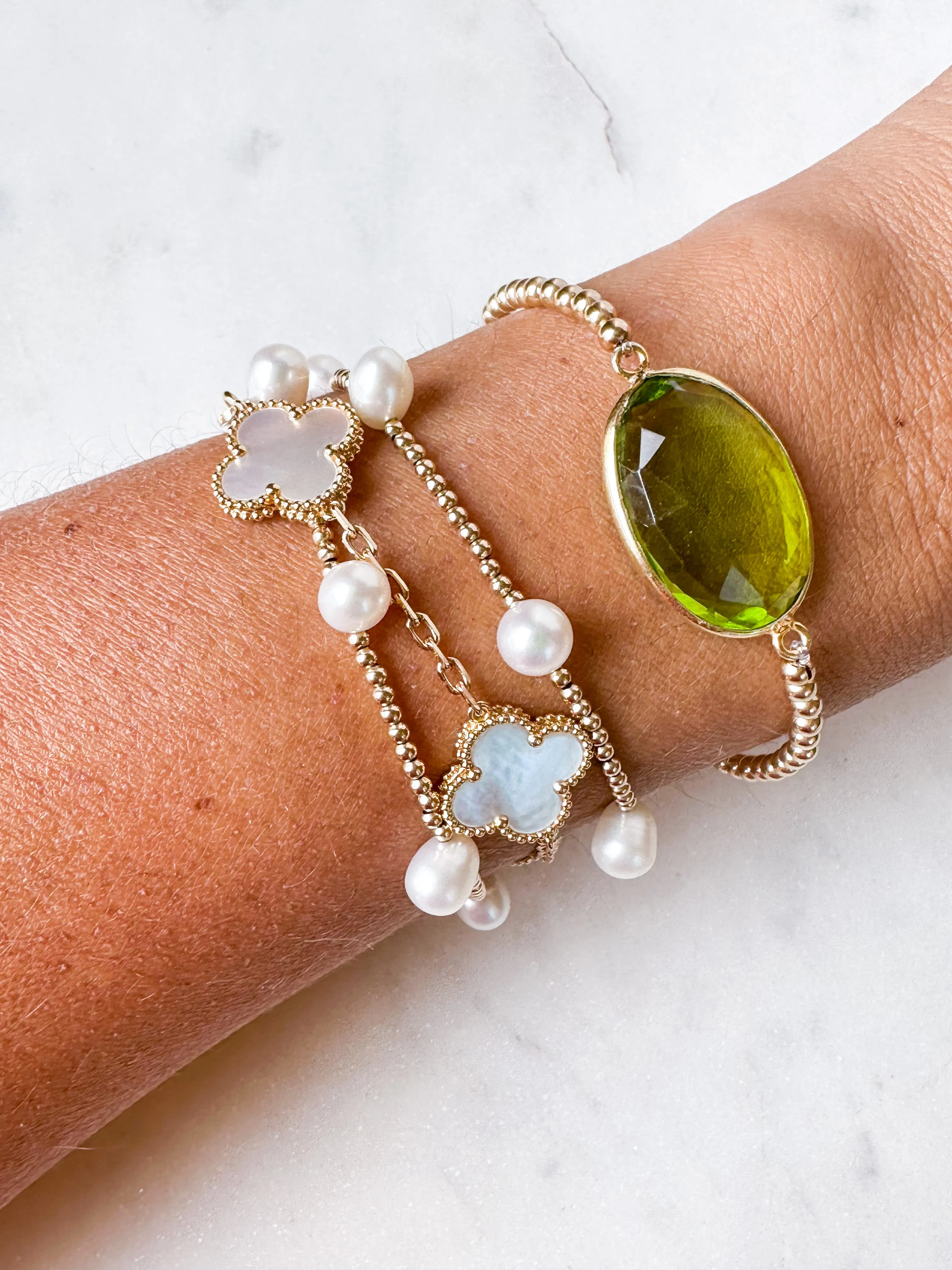 Gem Slab Bracelets