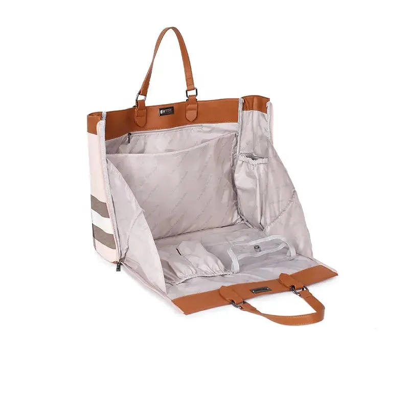 Ginger Striped Easy Travel Handbag Backpack Diaper Bag with Stroller Straps