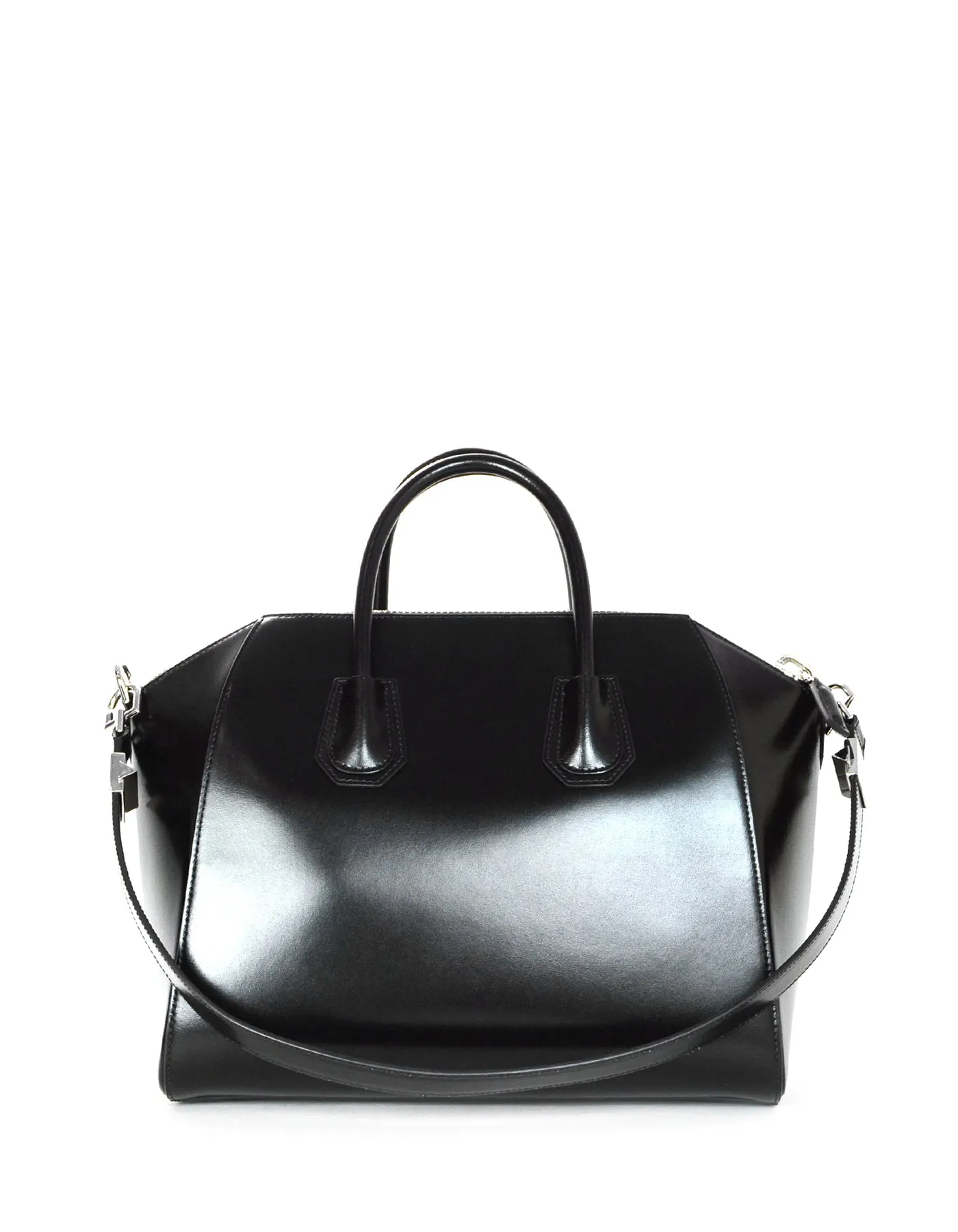 Givenchy Black Shiny Lord Calfskin Leather Medium Antigona Bag