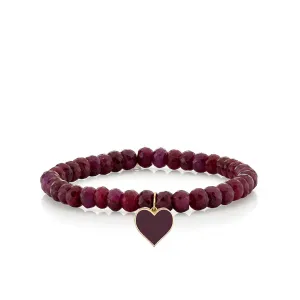 Gold & Enamel Small Heart on Ruby