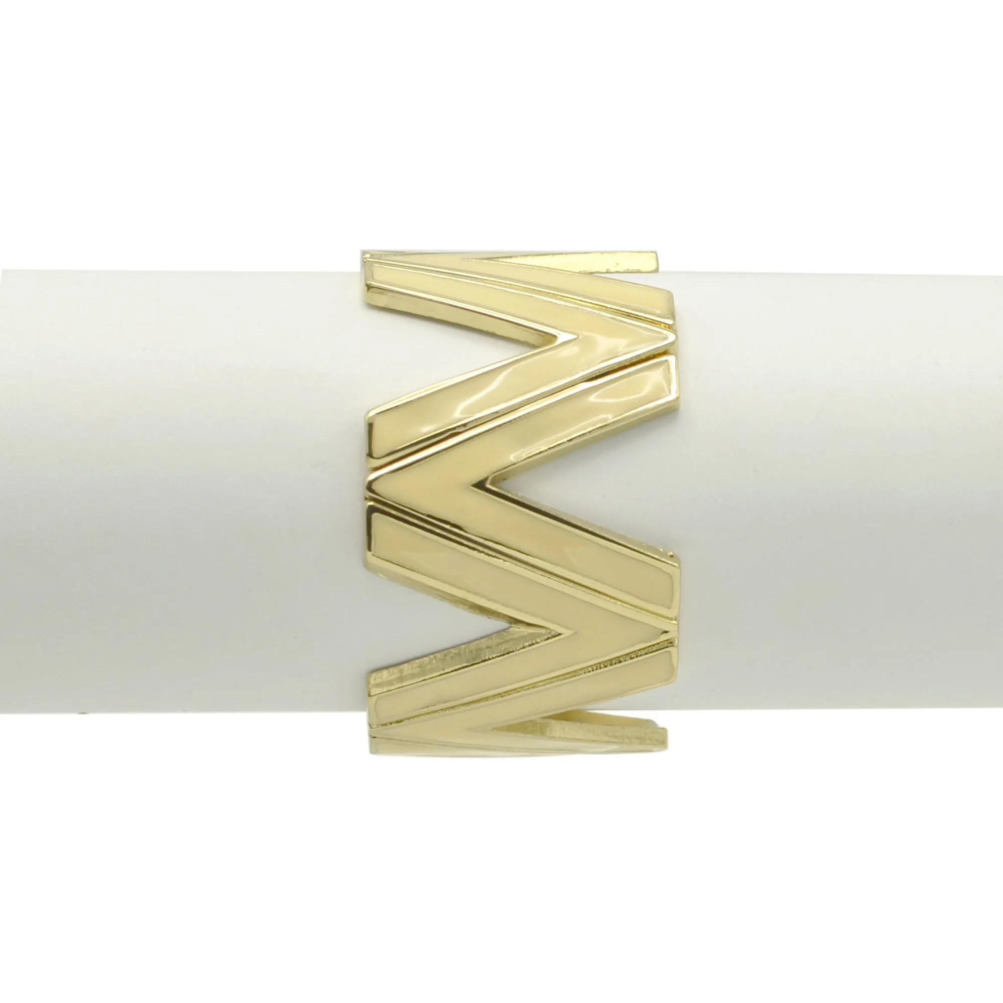 Gold cream enamel Bracelet #SWR-13042701_GLD-WHT (TG15/OE26)