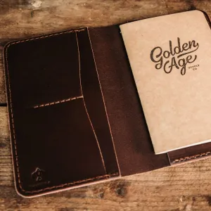 Golden Age Supply Genuine Leather Notebook & Wallet - Dark Brown