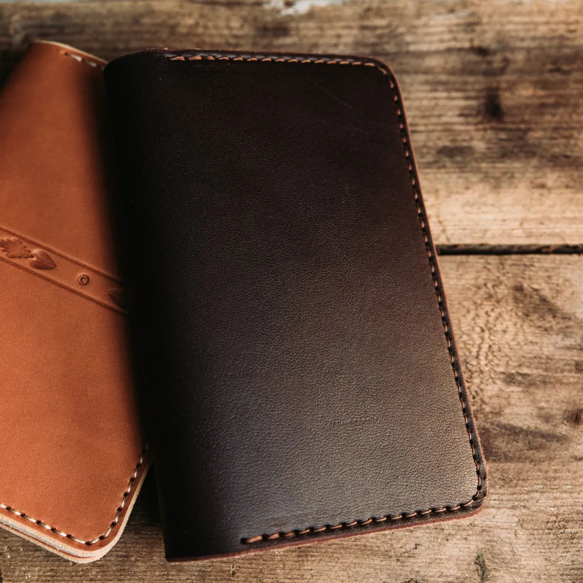 Golden Age Supply Genuine Leather Notebook & Wallet - Dark Brown