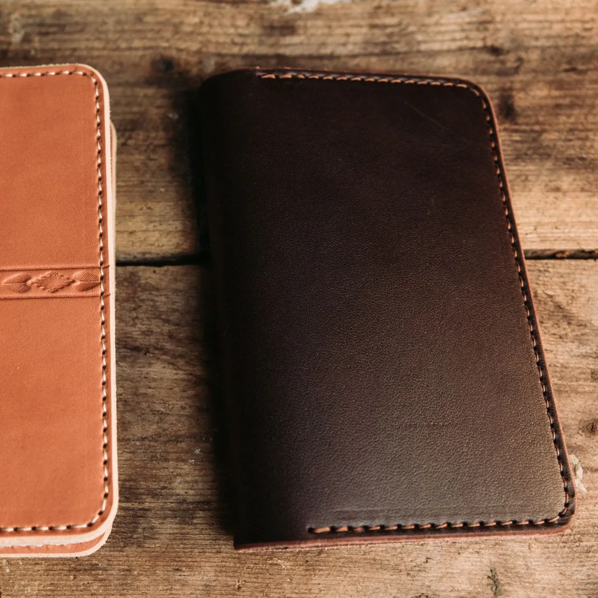 Golden Age Supply Genuine Leather Notebook & Wallet - Dark Brown