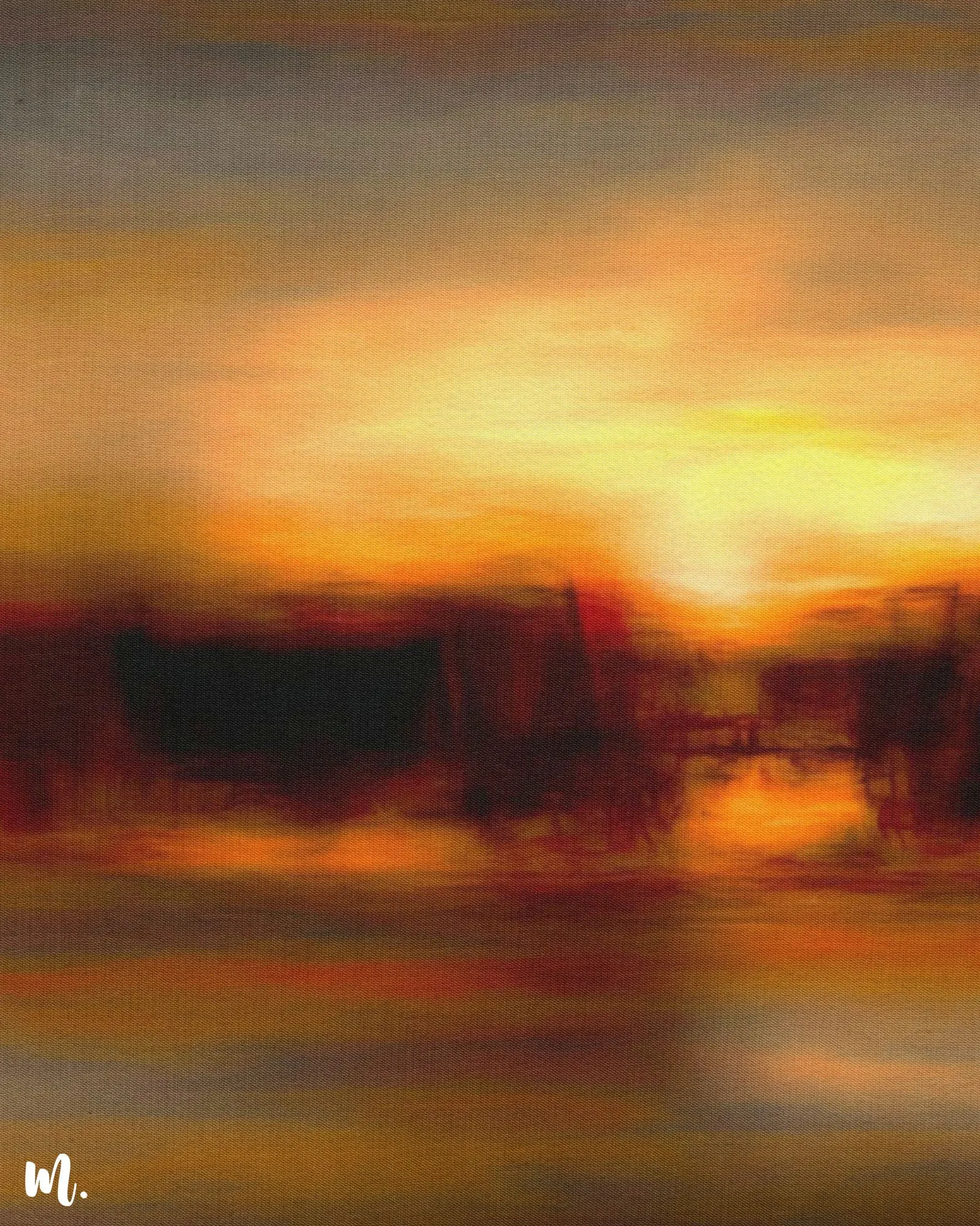 Golden horizon haze canvas art