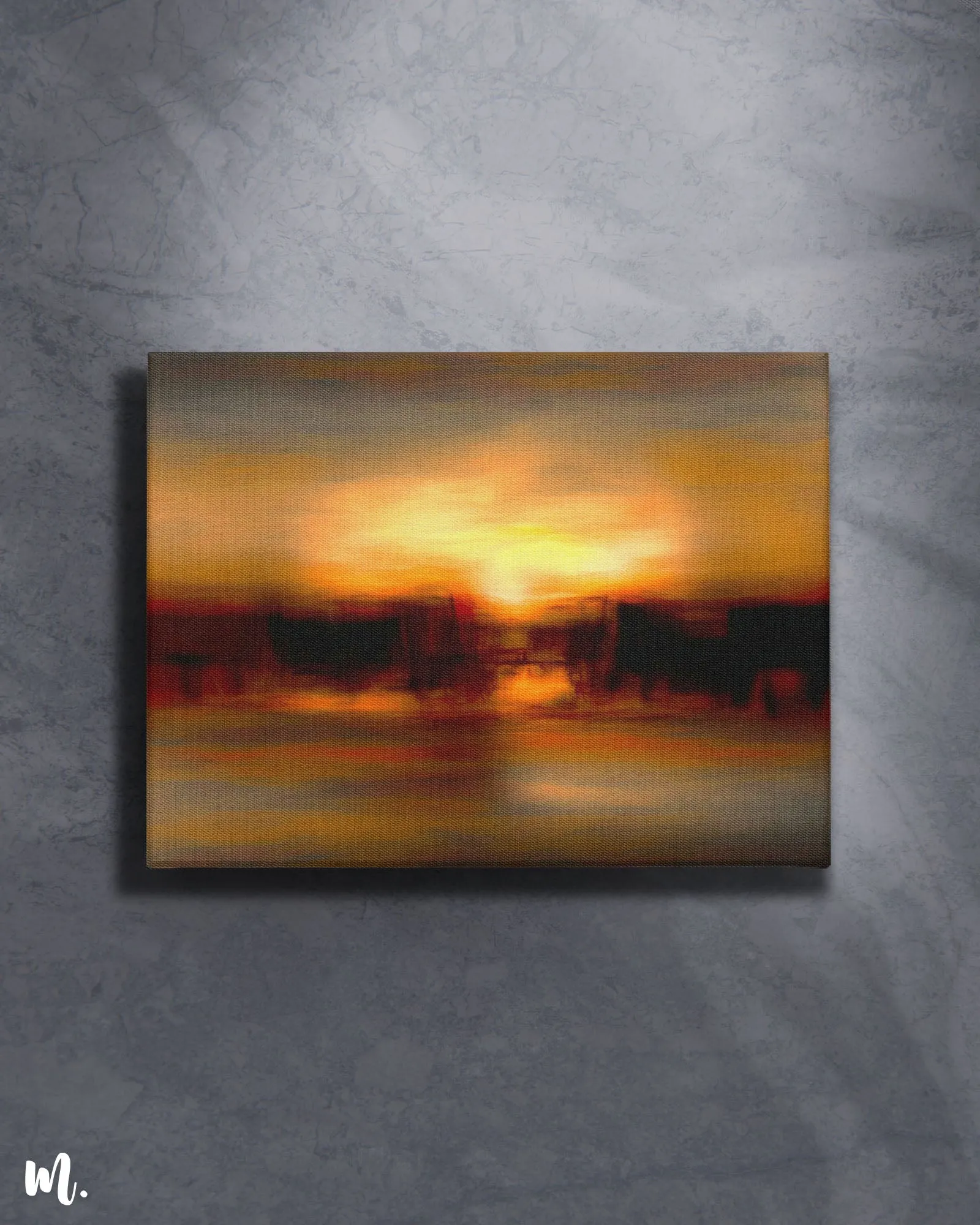 Golden horizon haze canvas art