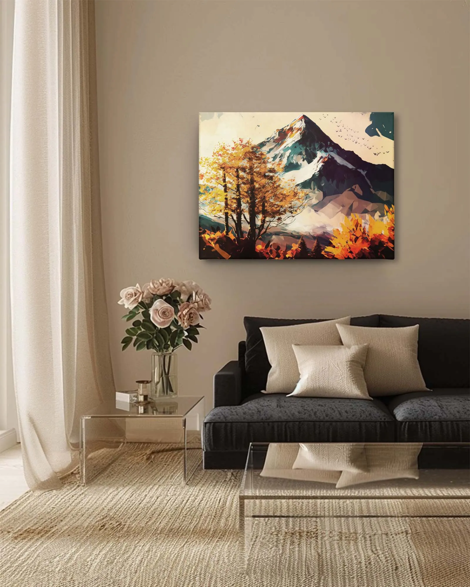 Golden summit canvas art