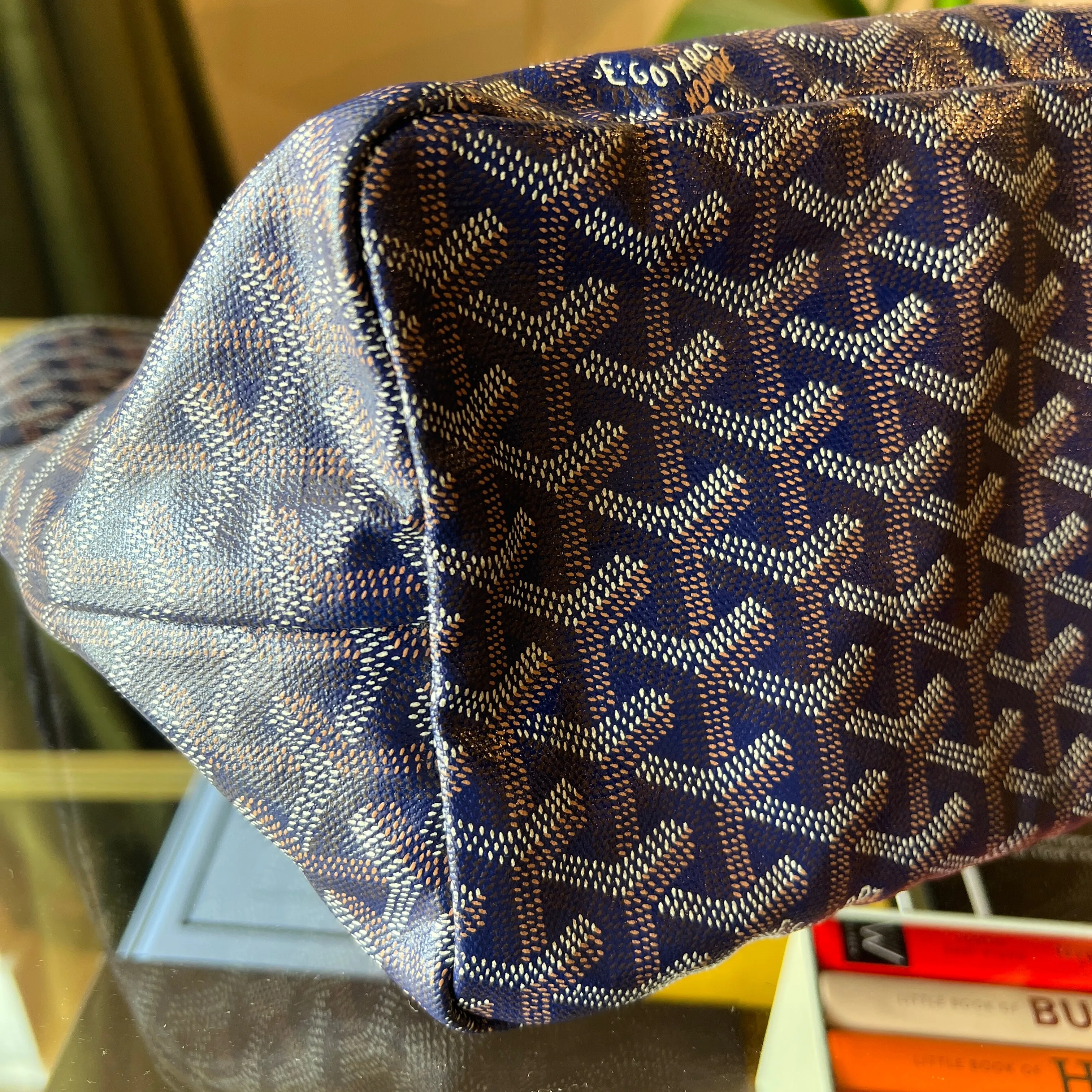 GOYARD Navy Blue Saint Louis PM Tote Bag