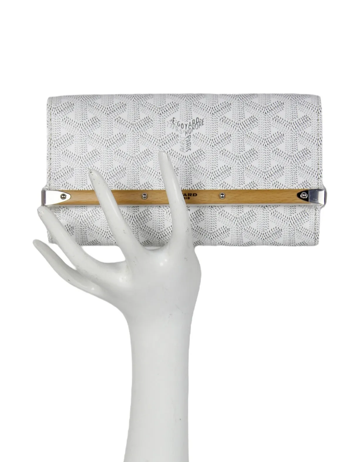 Goyard White Goyardine Monte Carlo Mini Case Wallet