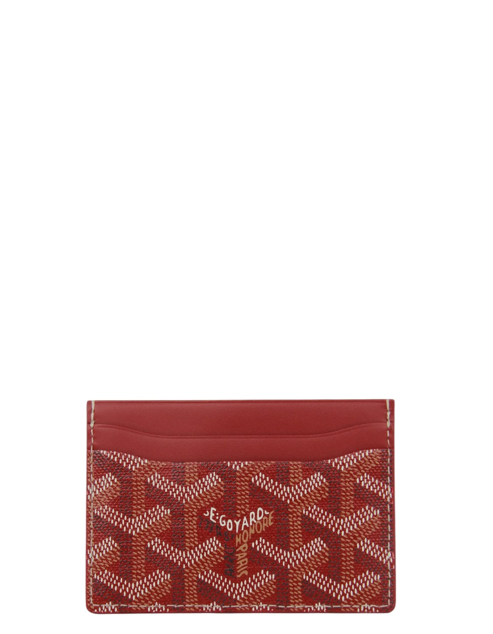 Goyardine Red Saint Sulpice Card Holder