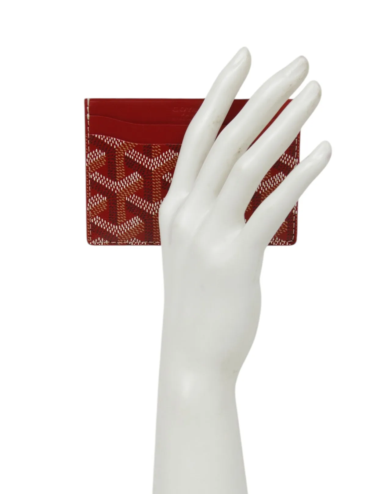 Goyardine Red Saint Sulpice Card Holder