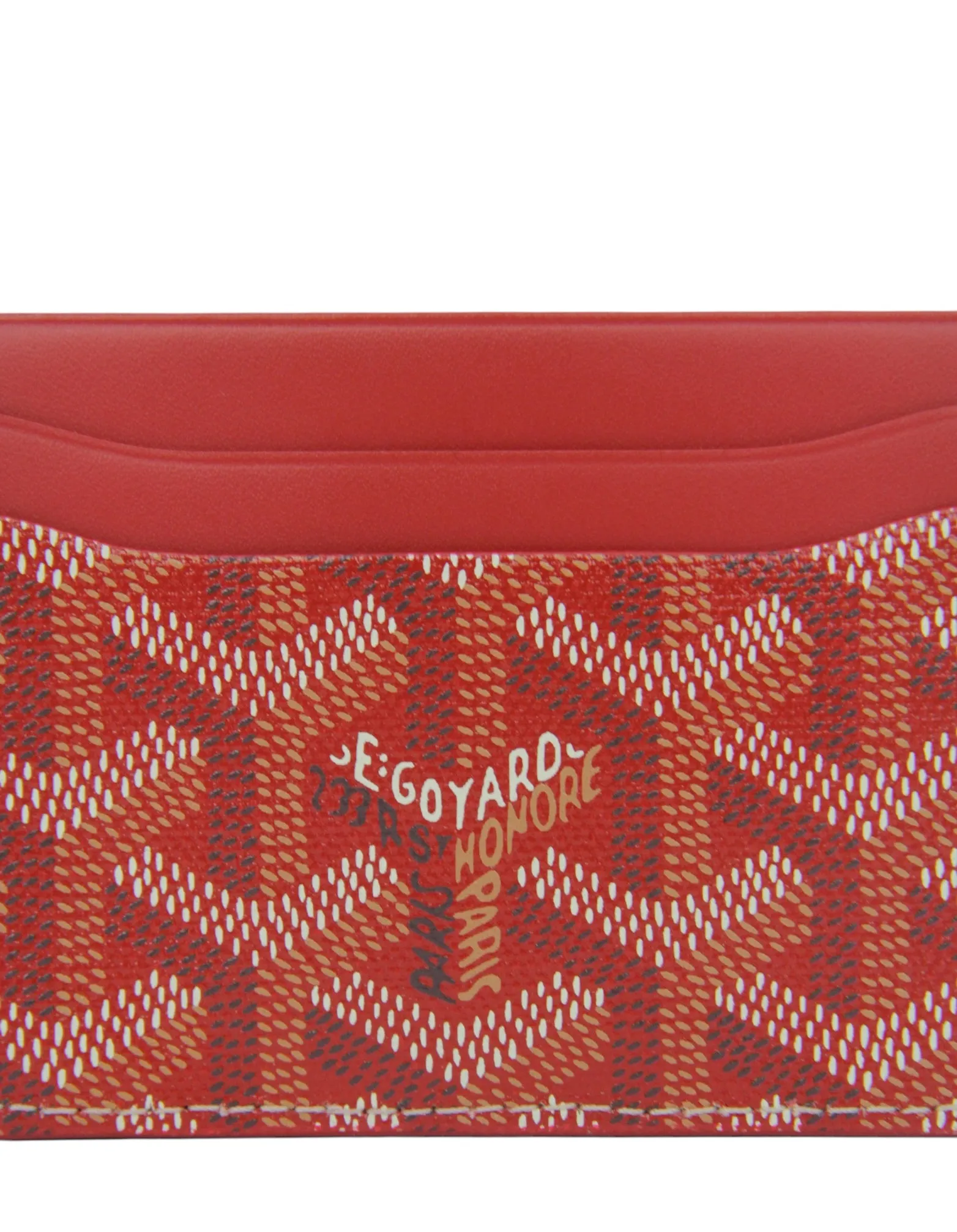 Goyardine Red Saint Sulpice Card Holder