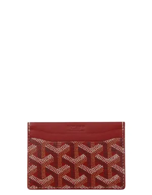 Goyardine Red Saint Sulpice Card Holder