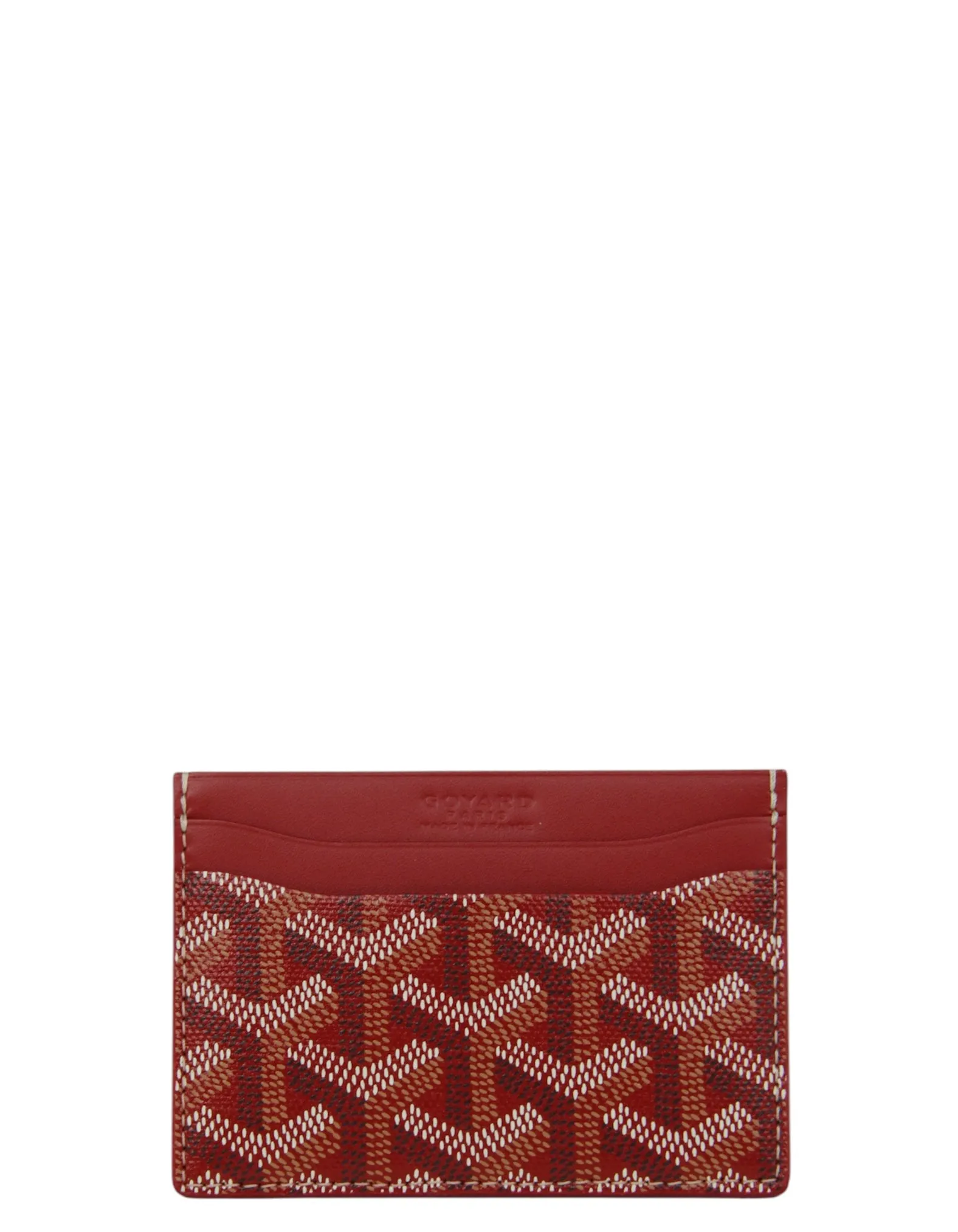 Goyardine Red Saint Sulpice Card Holder