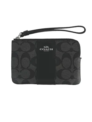 Graphite Black Canvas Corner Zip Wristlet