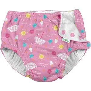 Green Sprout i play - Ruffle Snap Reusable Absorbent Swim Diaper and Headband Set