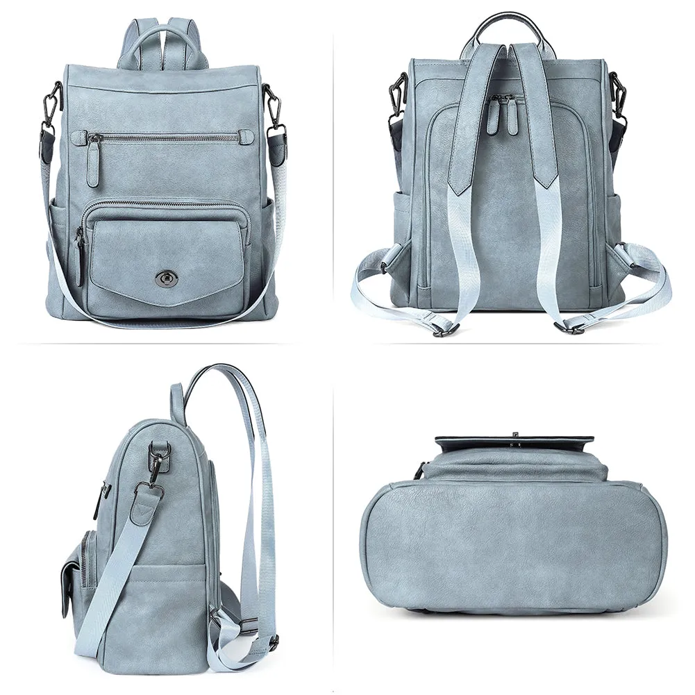 Greene Anti-Theft Vegan Leather Laptop Backpack Women's
