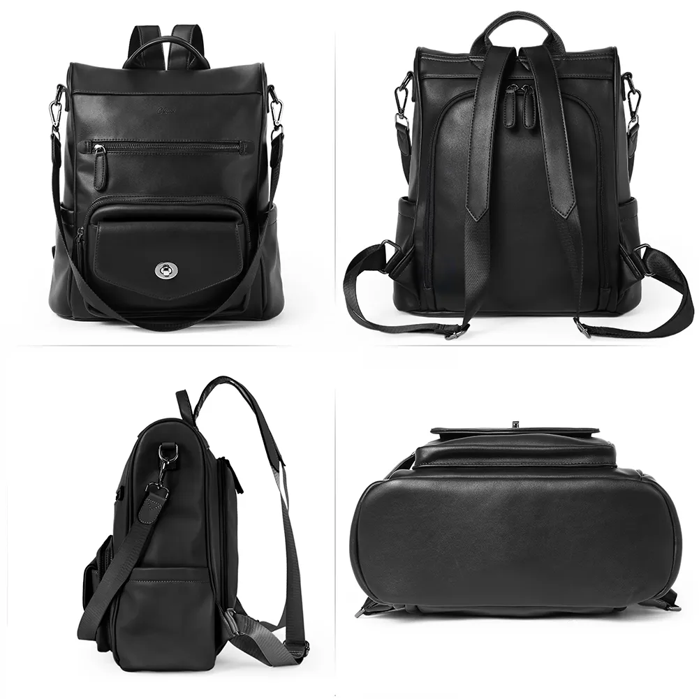 Greene Anti-Theft Vegan Leather Laptop Backpack Women's