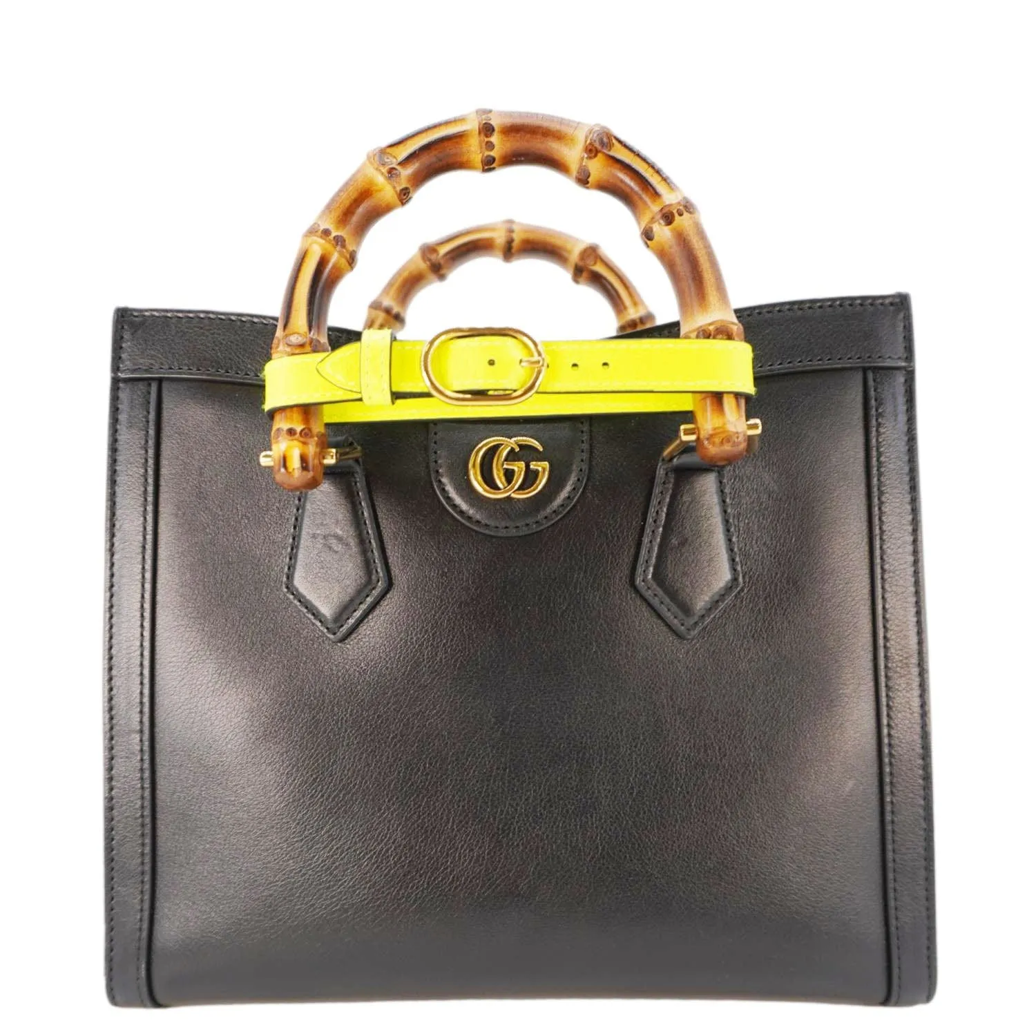 GUCCI Bamboo Diana Small Leather Tote Bag Black 660195