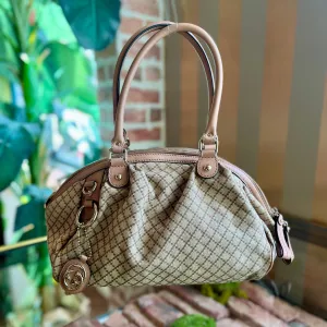 GUCCI Diamante Sukey Medium Beige/Pink Canvas Two Way Bag