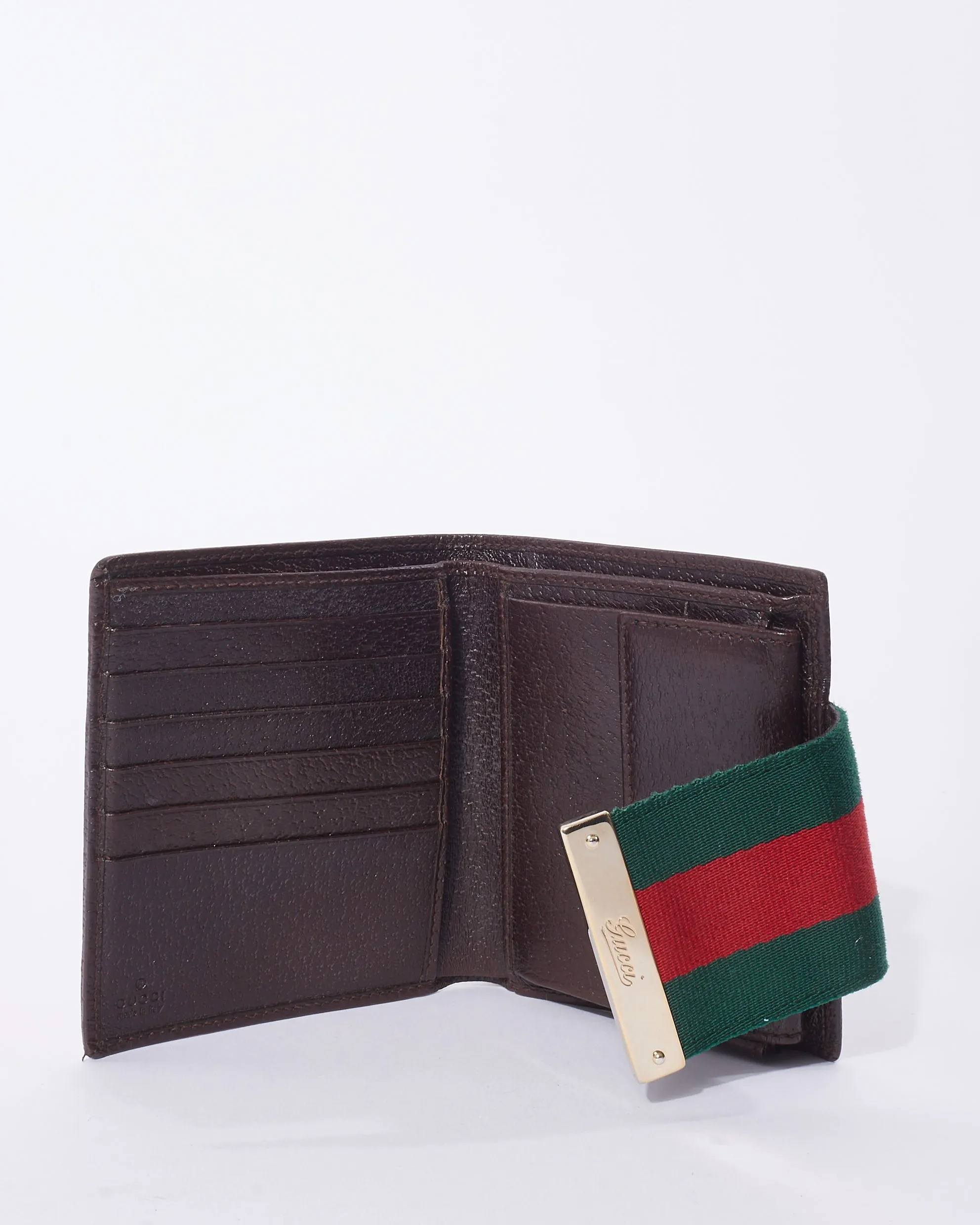 Gucci GG Monogram Canvas Web Compact Wallet