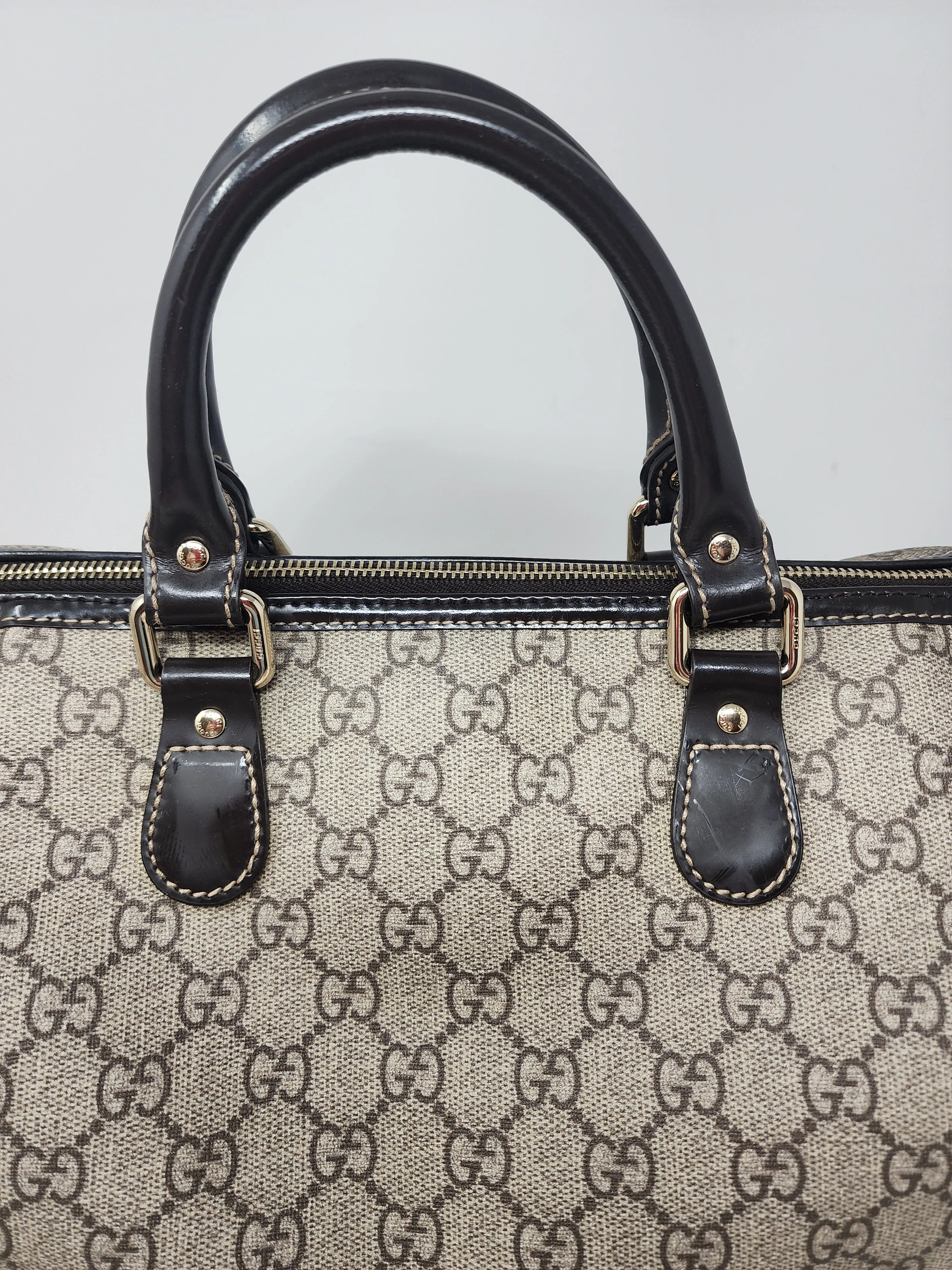 Gucci GG Plus Monogram Tattoo Heart Medium Joy Boston Dark Brown