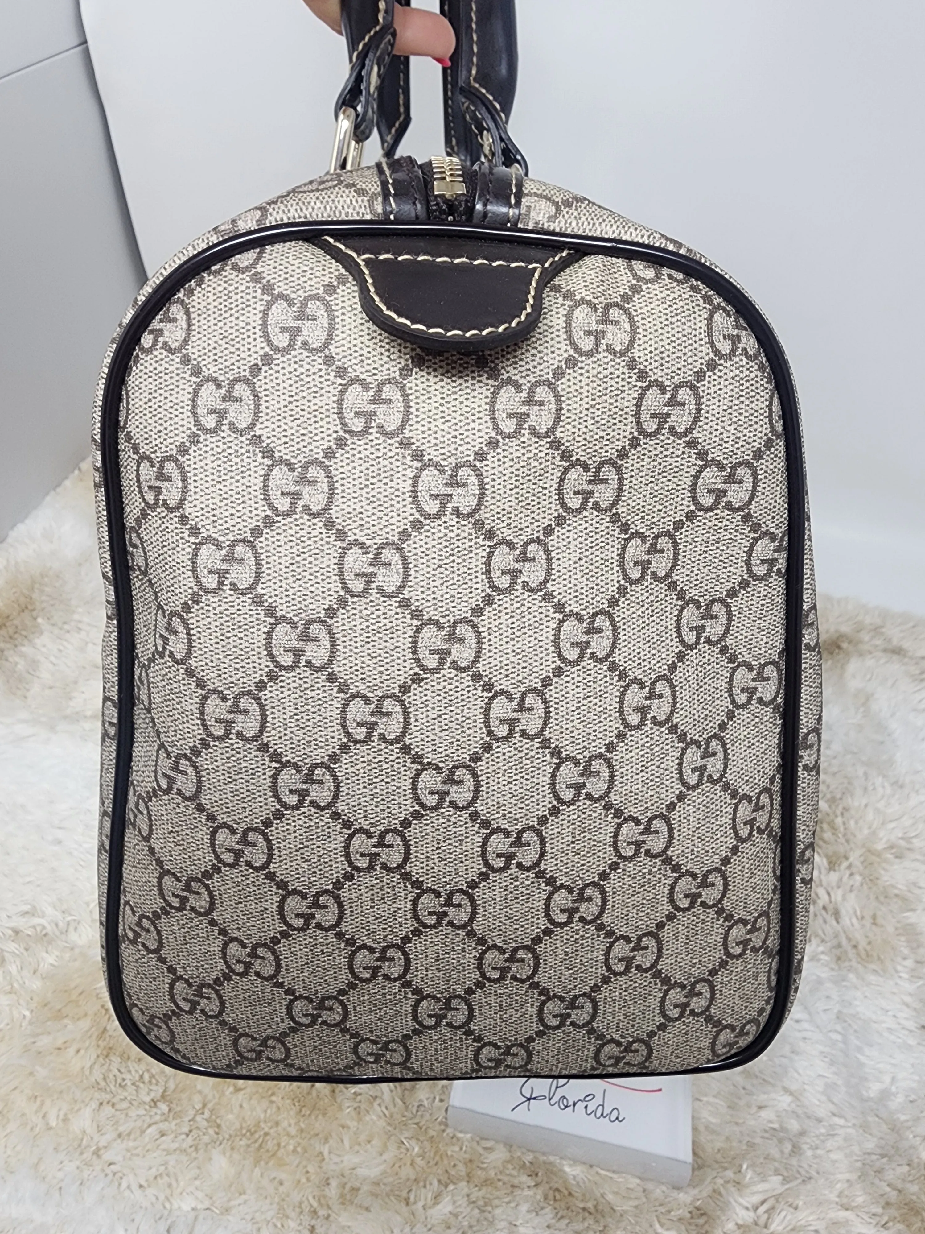 Gucci GG Plus Monogram Tattoo Heart Medium Joy Boston Dark Brown