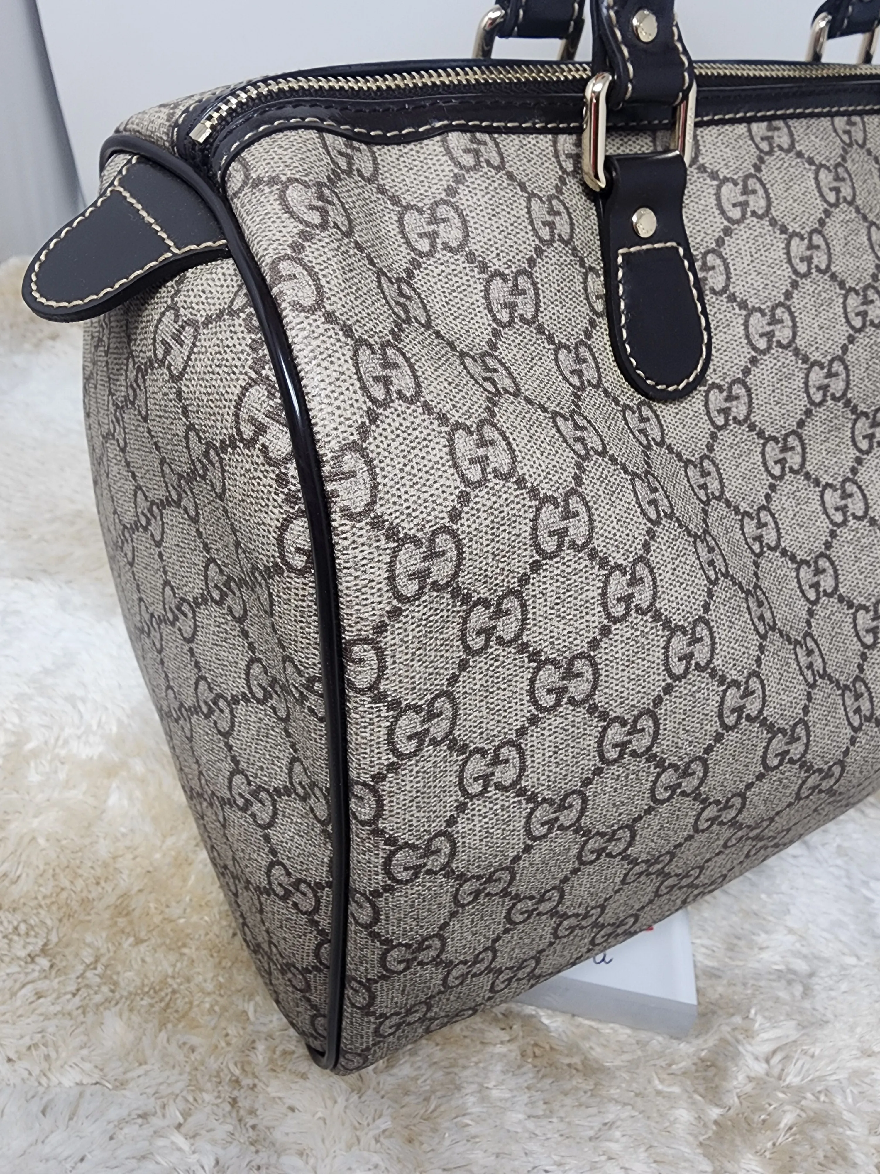 Gucci GG Plus Monogram Tattoo Heart Medium Joy Boston Dark Brown