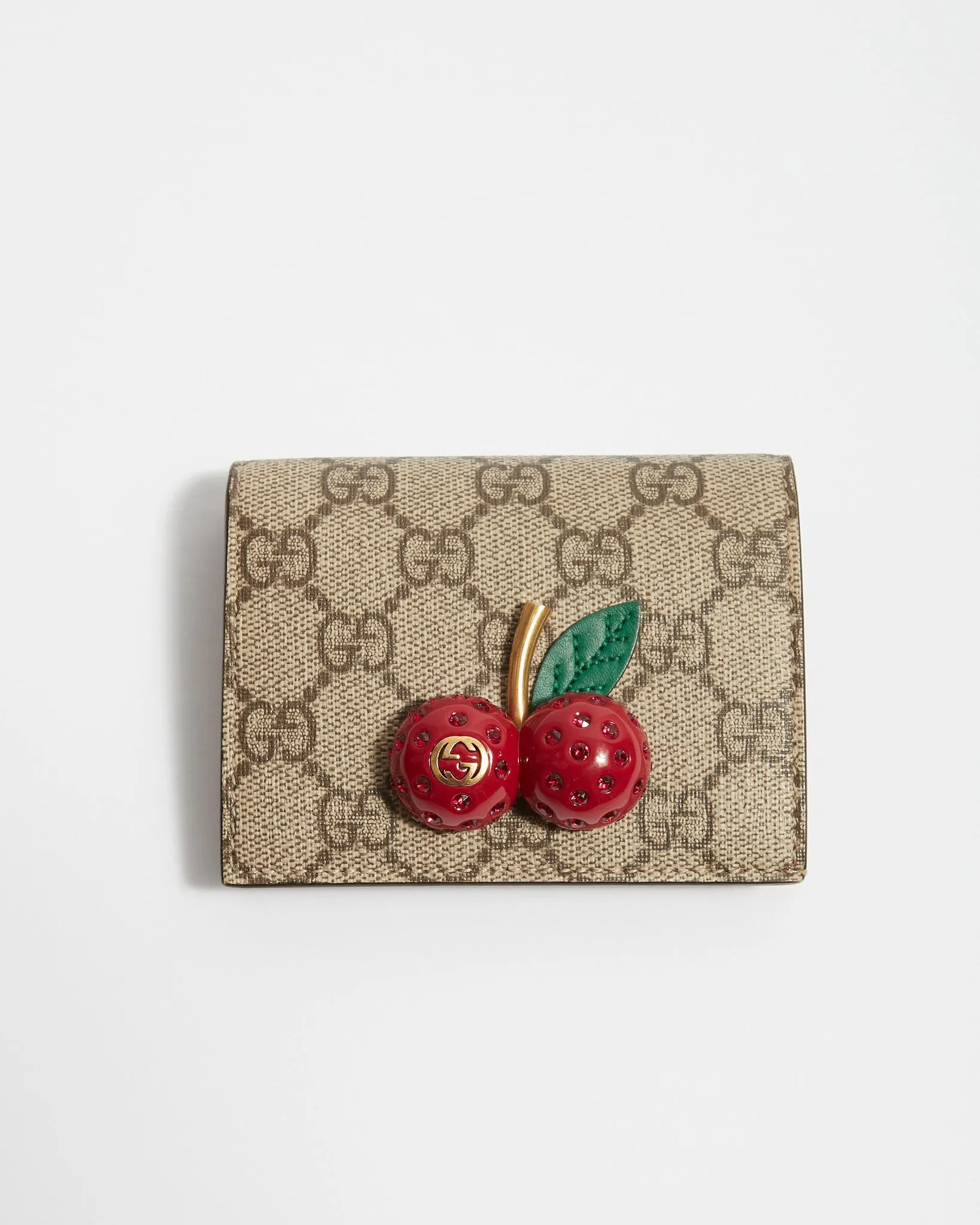 Gucci GG Supreme Cherries Snap Card Case Wallet
