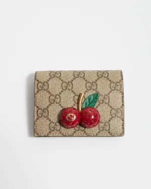 Gucci GG Supreme Cherries Snap Card Case Wallet