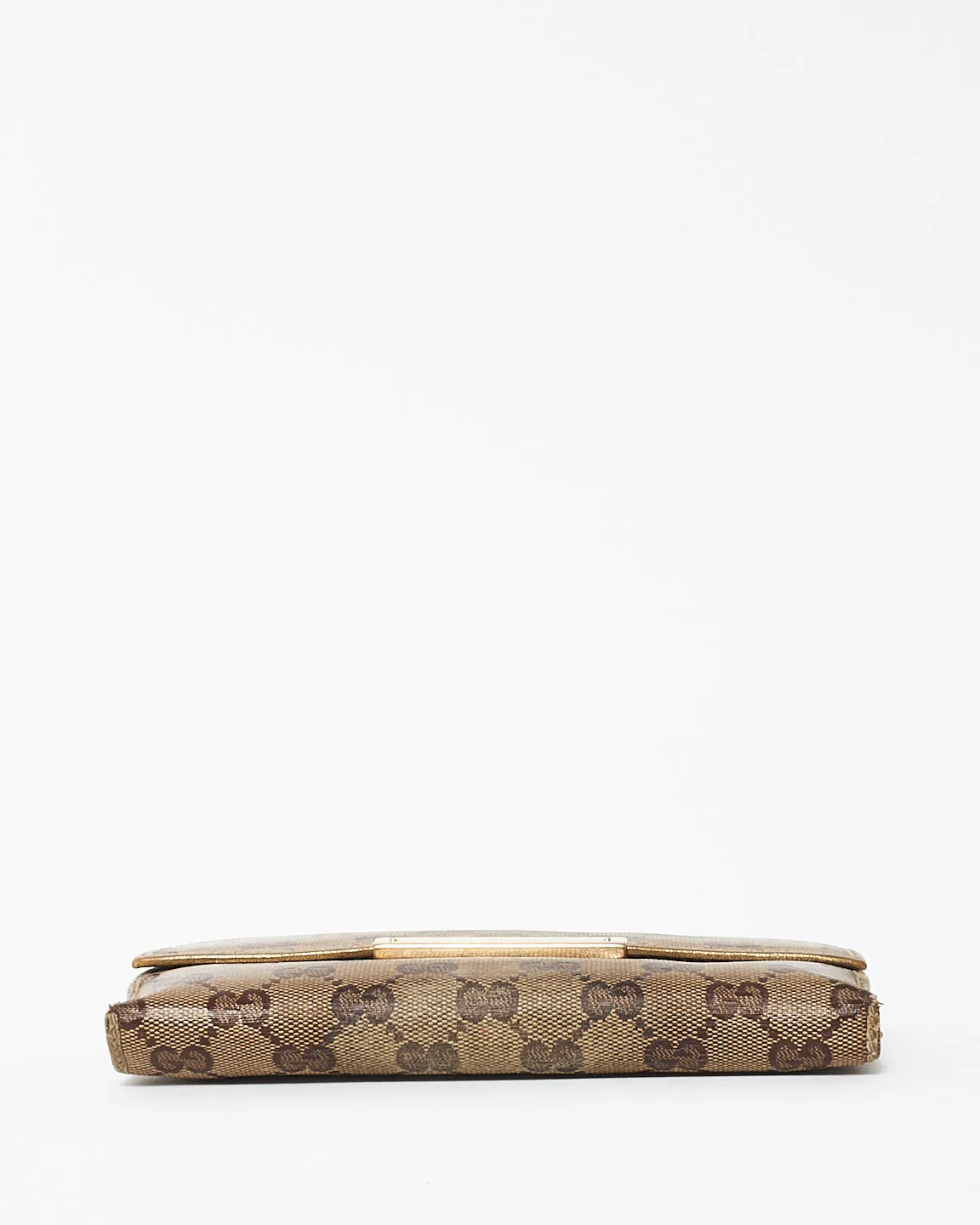 Gucci Gold GG Monogram Crystal Coated Canvas Long Wallet