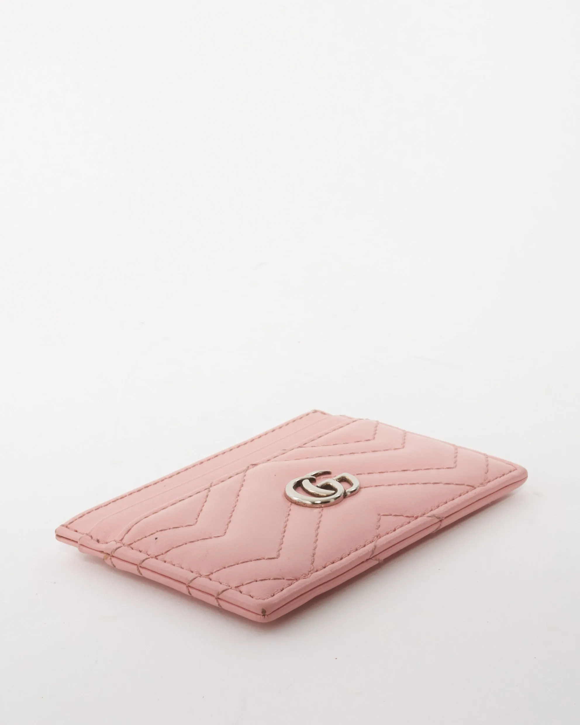 Gucci Pink Leather Marmont Card Holder