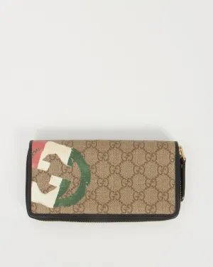 Gucci Supreme GG Canvas Italy Continental Zippy Wallet