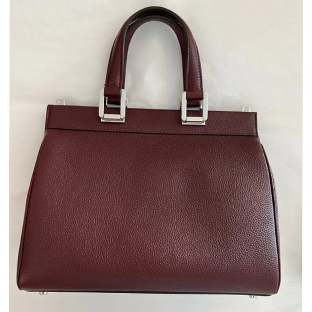 Gucci Zumi Gold Wine Red Shoulder Bag Top Handle Handbag Leather Bordeaux NEW