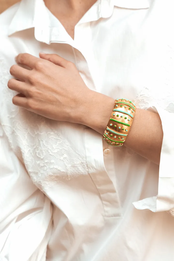 Gypset Cuff with Green and Turquoise